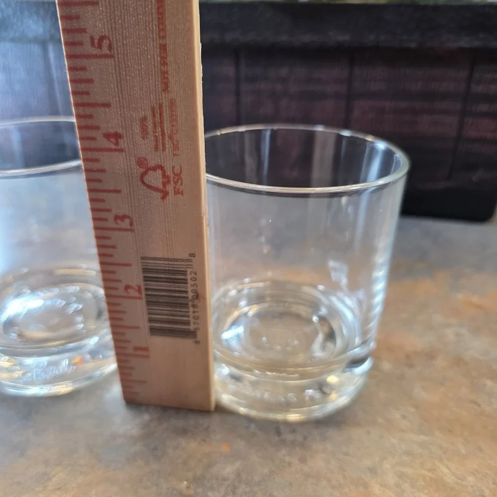 Set of 2 Crown Royal Glasses 75th Anniversary Embossed Base Rocks ITALY NO Chips